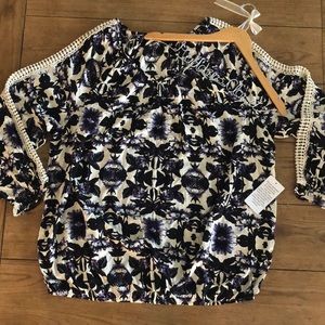 NWT ellos India raton floral with crochet lace trim size 24